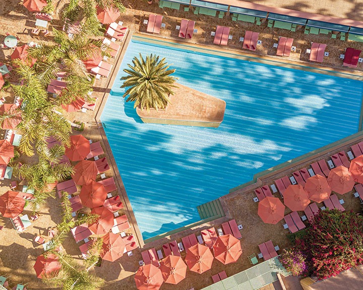 Vue aérienne de la piscine - Es Saadi resort Marrakech